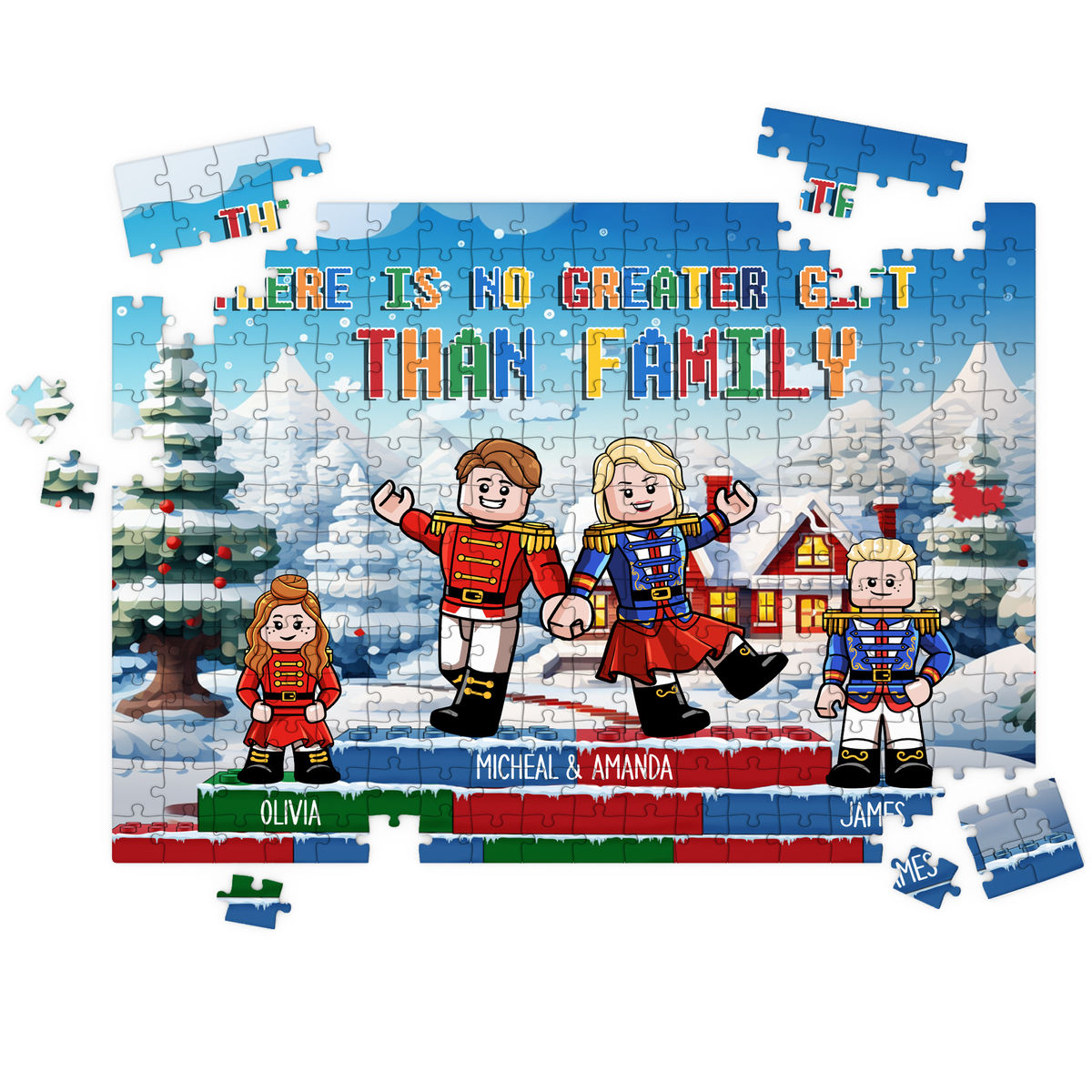 Personalized Jigsaw Puzzles - There is no Greater Gift than Family - Figure Family Christmas Together - Personalized Puzzle_2