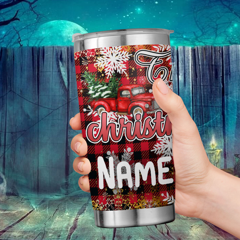 Christmas Personalised Tumbler With Straw 