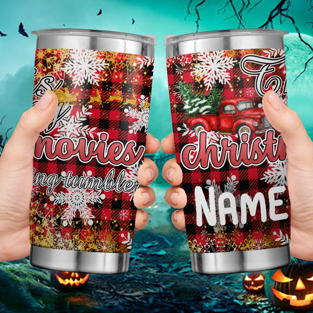 Christmas Tumblers - It's my christmas movie watching Tumbler, Let It  Snowflake Red Plaid Christmas Tumbler, Christmas