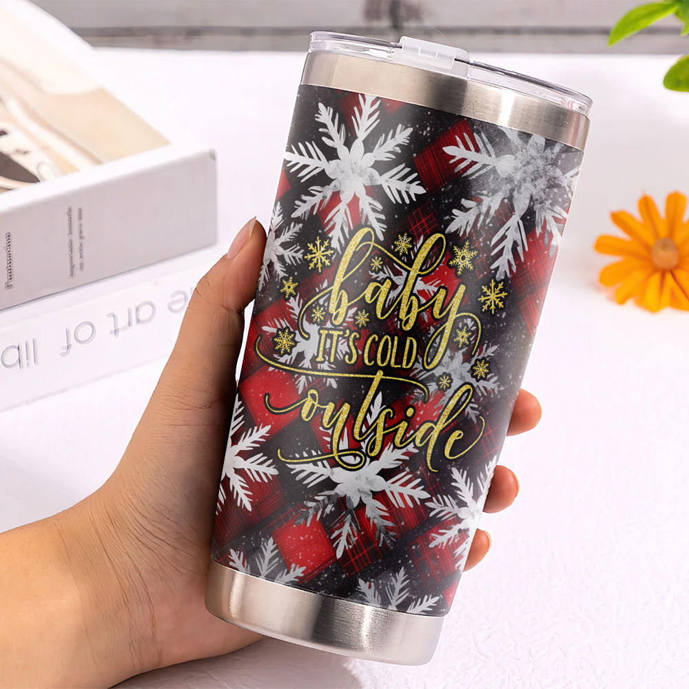 Christmas Tumblers - It's my christmas movie watching Tumbler, Let It  Snowflake Red Plaid Christmas Tumbler, Christmas