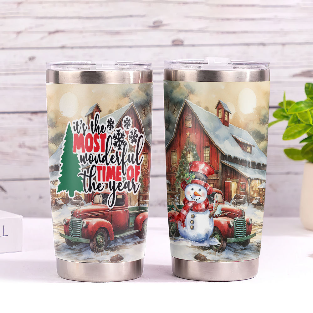 Custom Christmas Tumbler - It's the Most Wonderful Time - Great Gift! –  Sunny Box