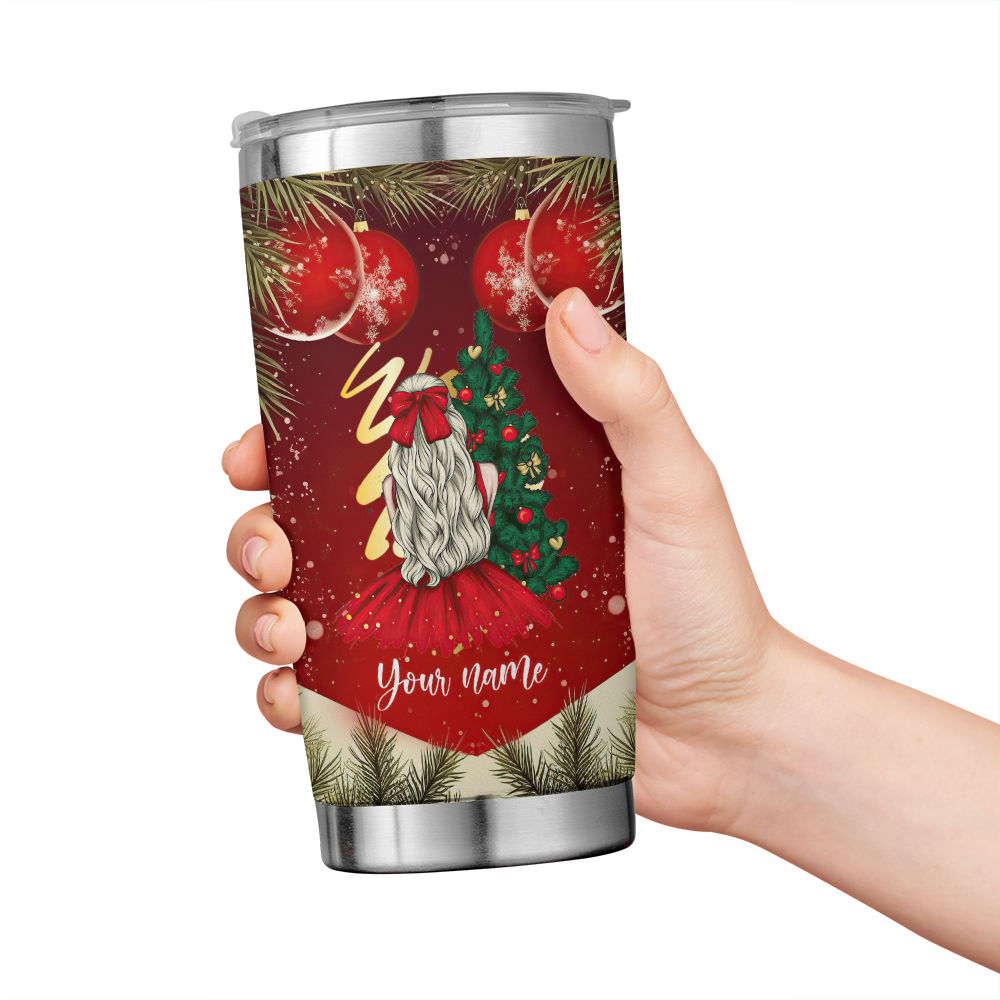 Custom Elf Suit Tumbler w/Straw, Winter Tumbler, Custom Holiday Tumbler,  Christmas Gift For Her, Personalized Christmas Tumbler, Xmas Gift