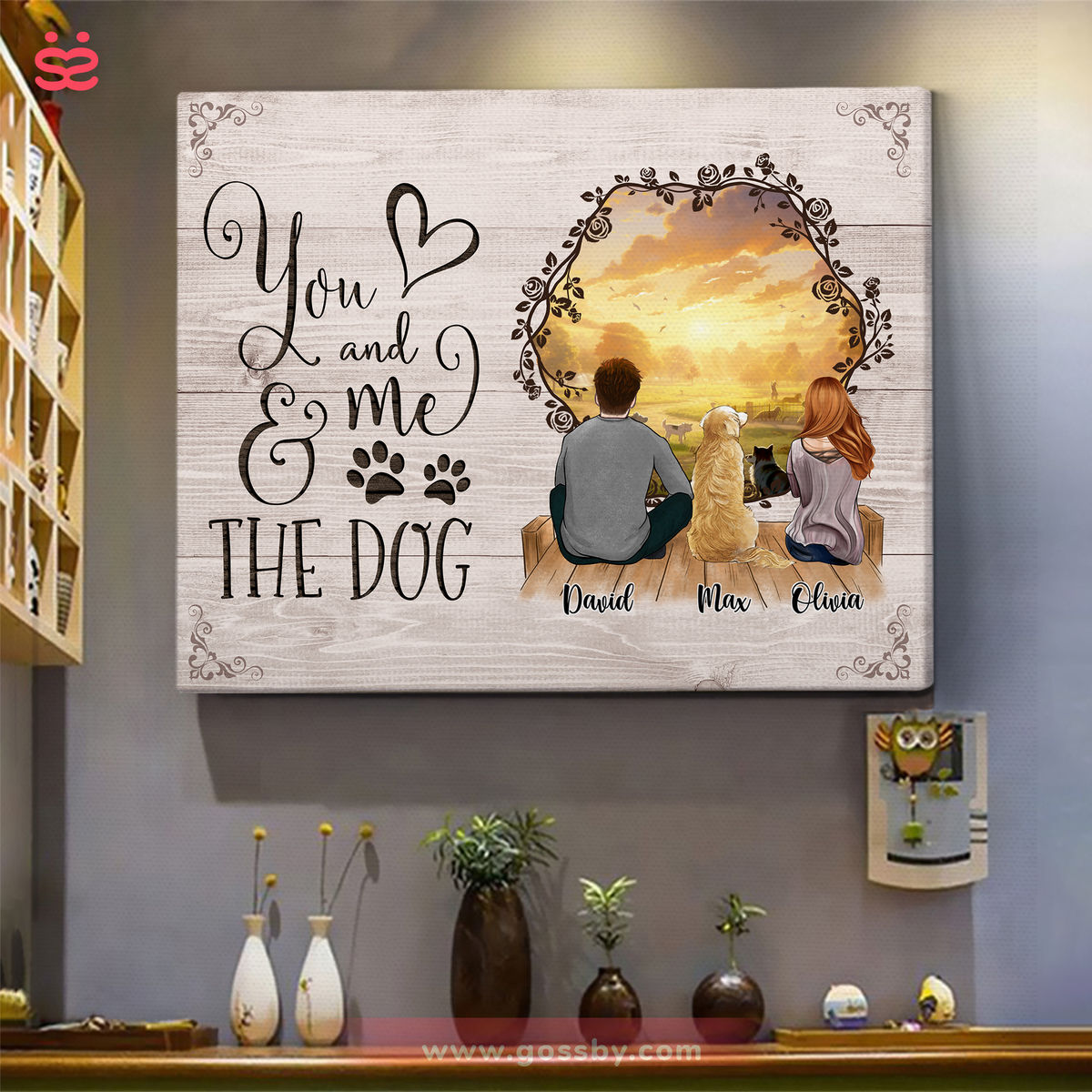 Personalized Canvas - You And Me & The Dog (36444) BG2 - Personalized Wrapped Canvas_1