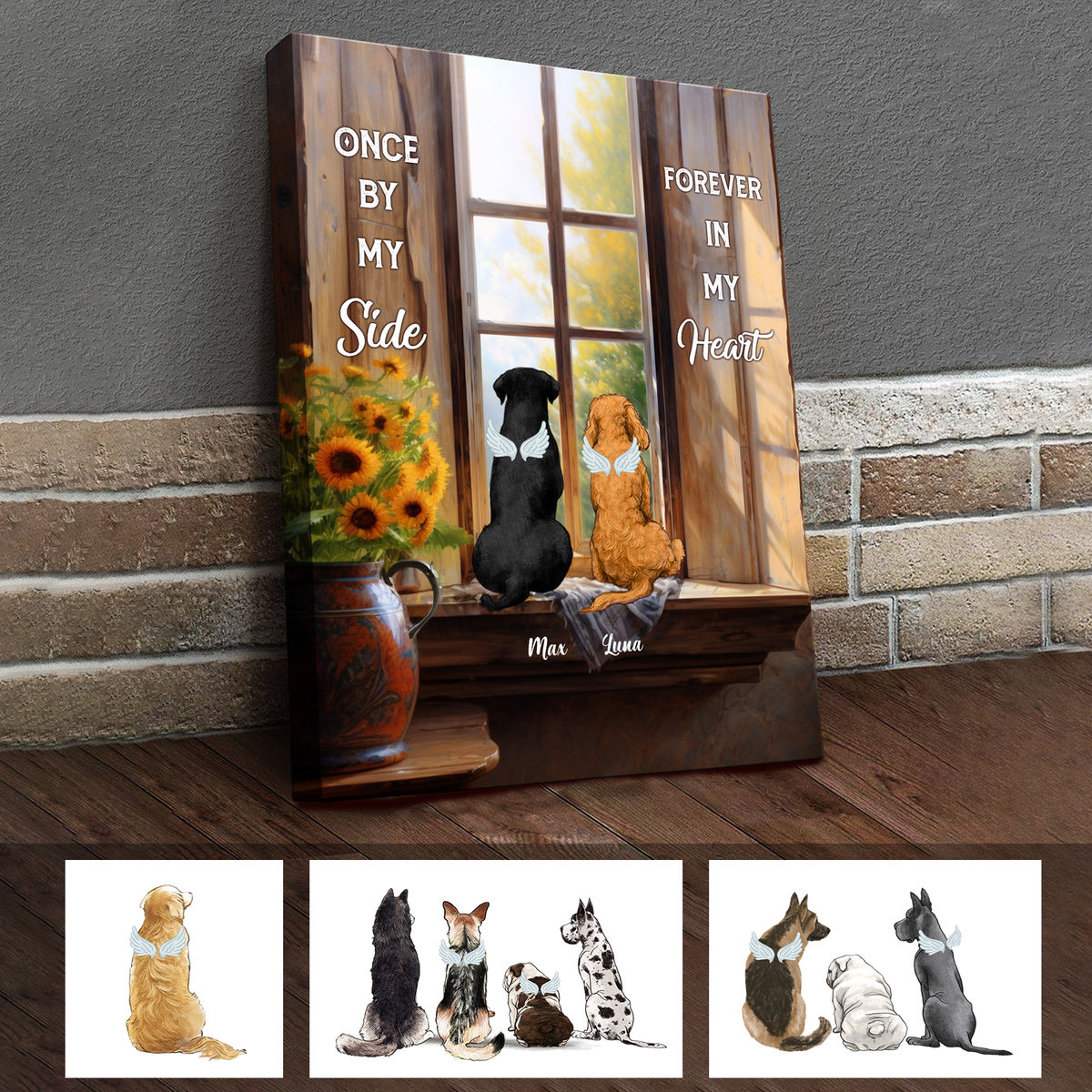 Personalized Wrapped Canvas - Personalized Canvas - You And Me & The Dog  (36444) BG10