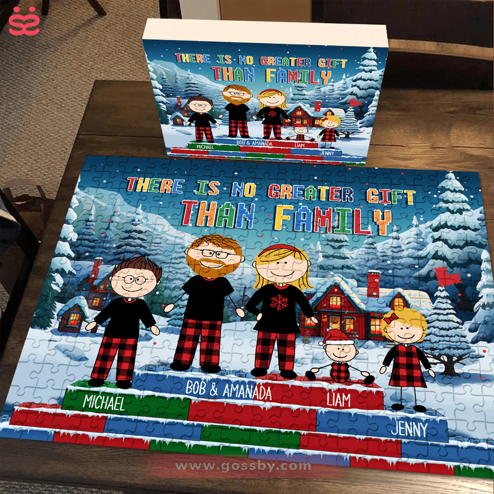 Personalized Puzzle - Jigsaw Puzzle Personalized - There is no Greater Gift  than Family - Bluey Family