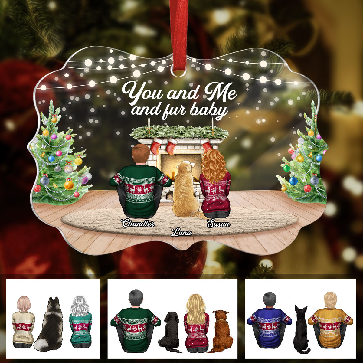 Dog Lovers - You and Me and The Dog - Personalized Ornament_1