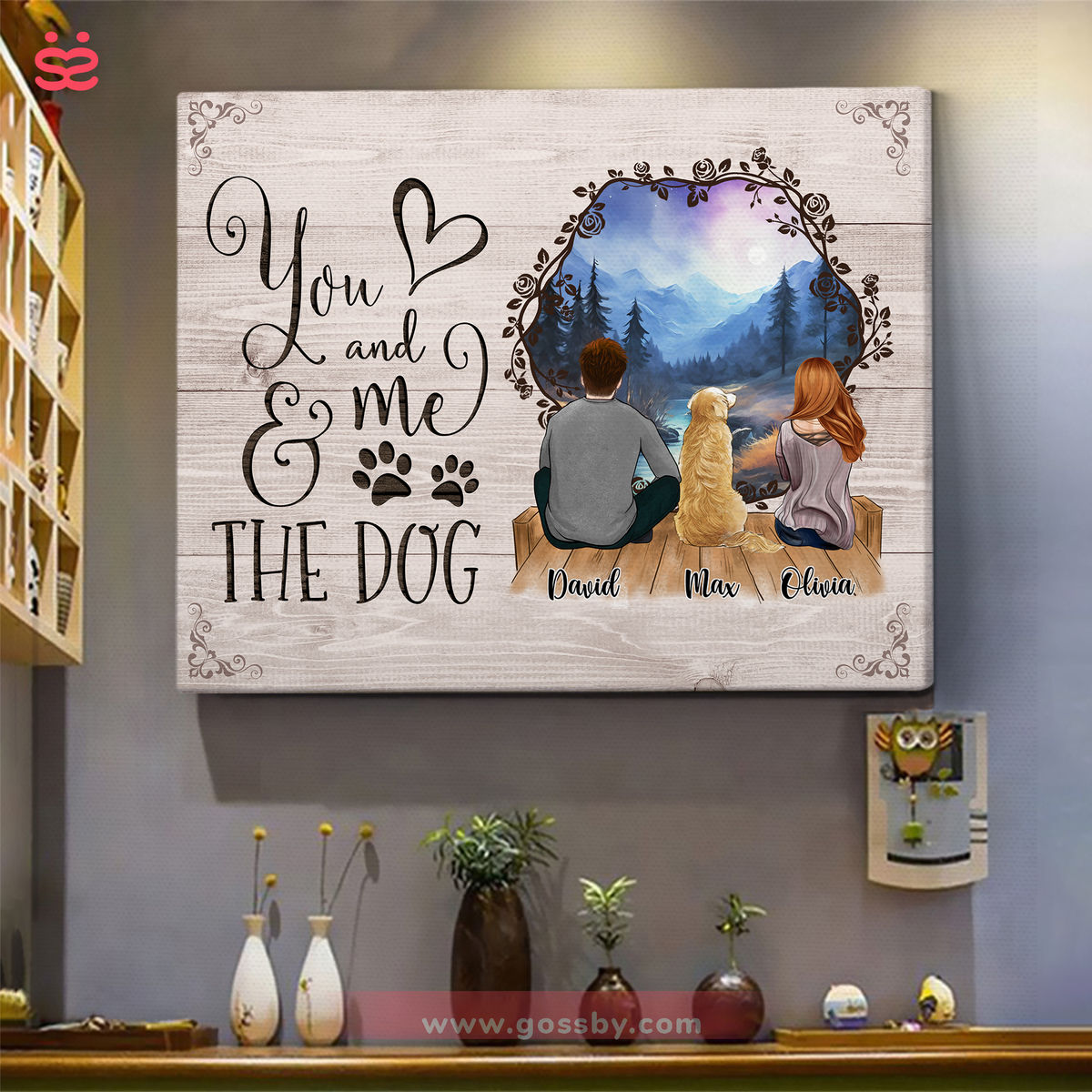 Personalized Canvas - You And Me & The Dog (36444) BG12 - Personalized Wrapped Canvas_2