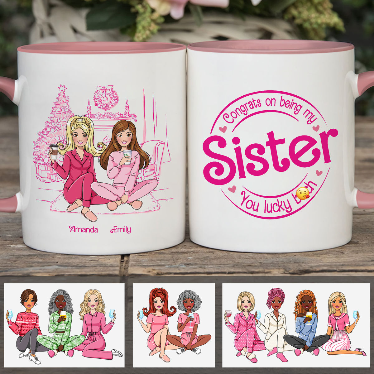 Pink Dolls - Congrats On Being My Sister - Christmas Gifts For Her (N3)