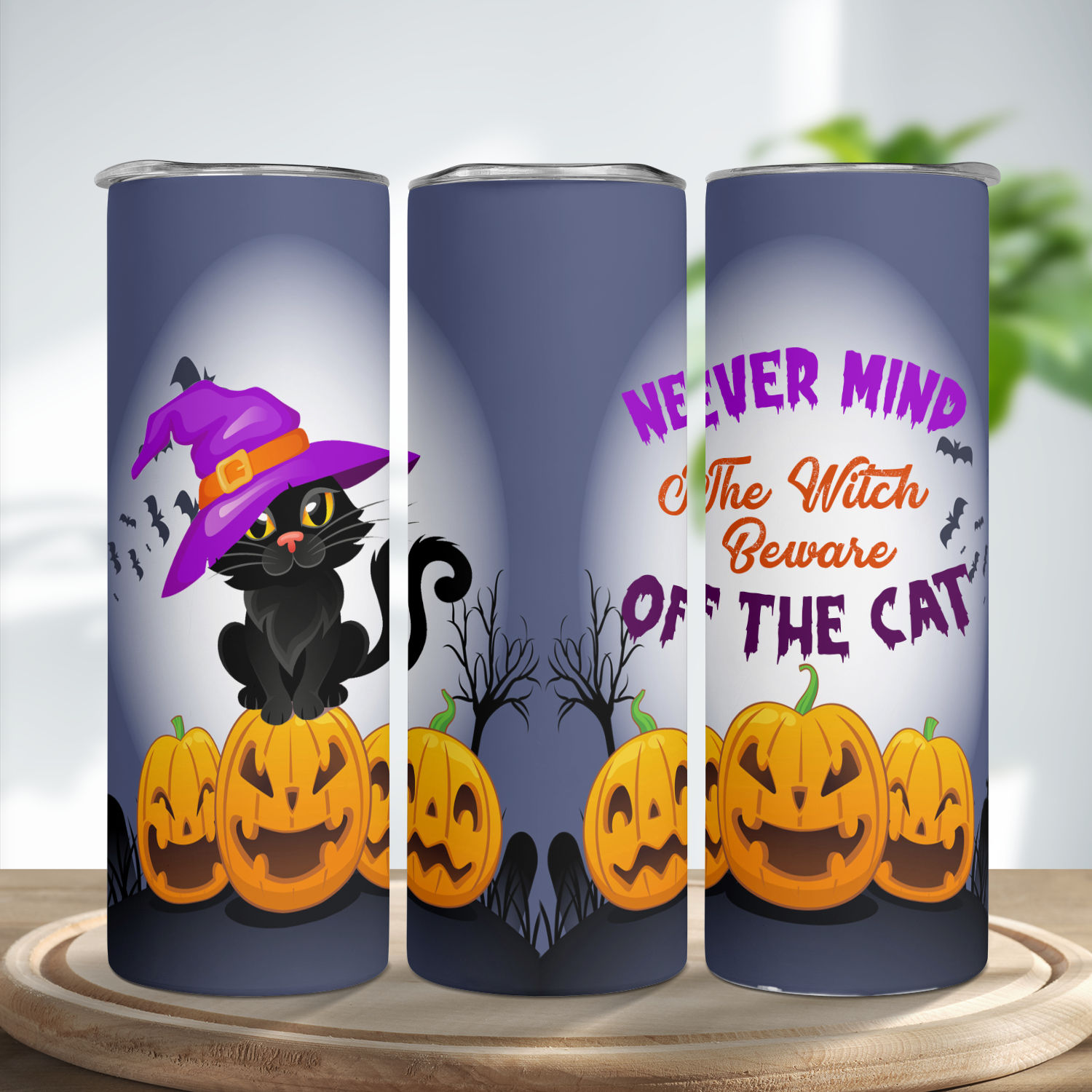 BLACK CAT HALOWEEN TUMBLER - ORCAE 20oz Halloween Tumbler, Black Cat Tumbler,  Cat Gifts for Cat Lovers