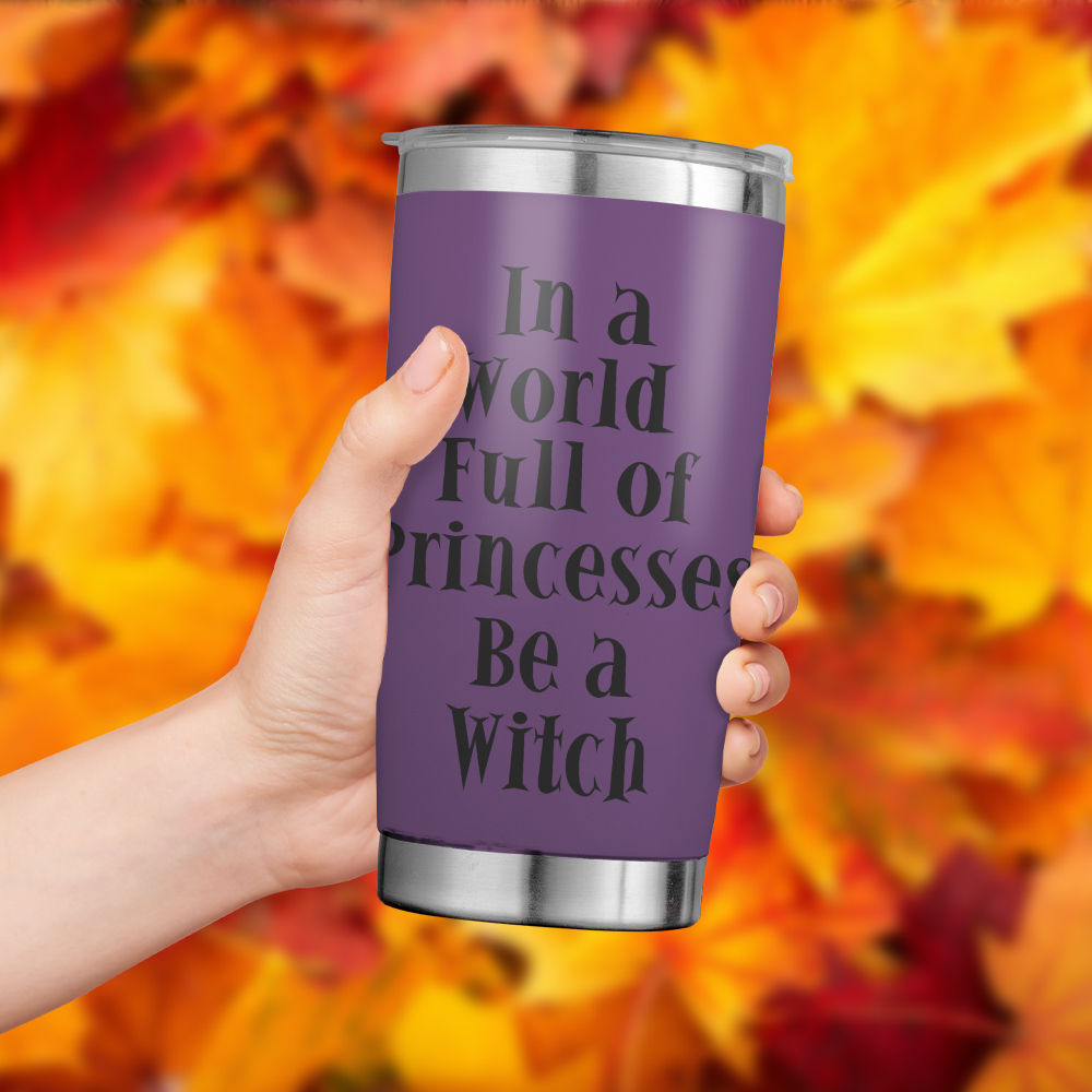 Witch Girl Halloween - Personalized Just A Girl Who Loves Halloween Coffee Tumbler- Custom Witch Name Halloween Tumbler With Lid - Insulated Coffee Tumbler For Halloween, Halloween Decorations 36921_1