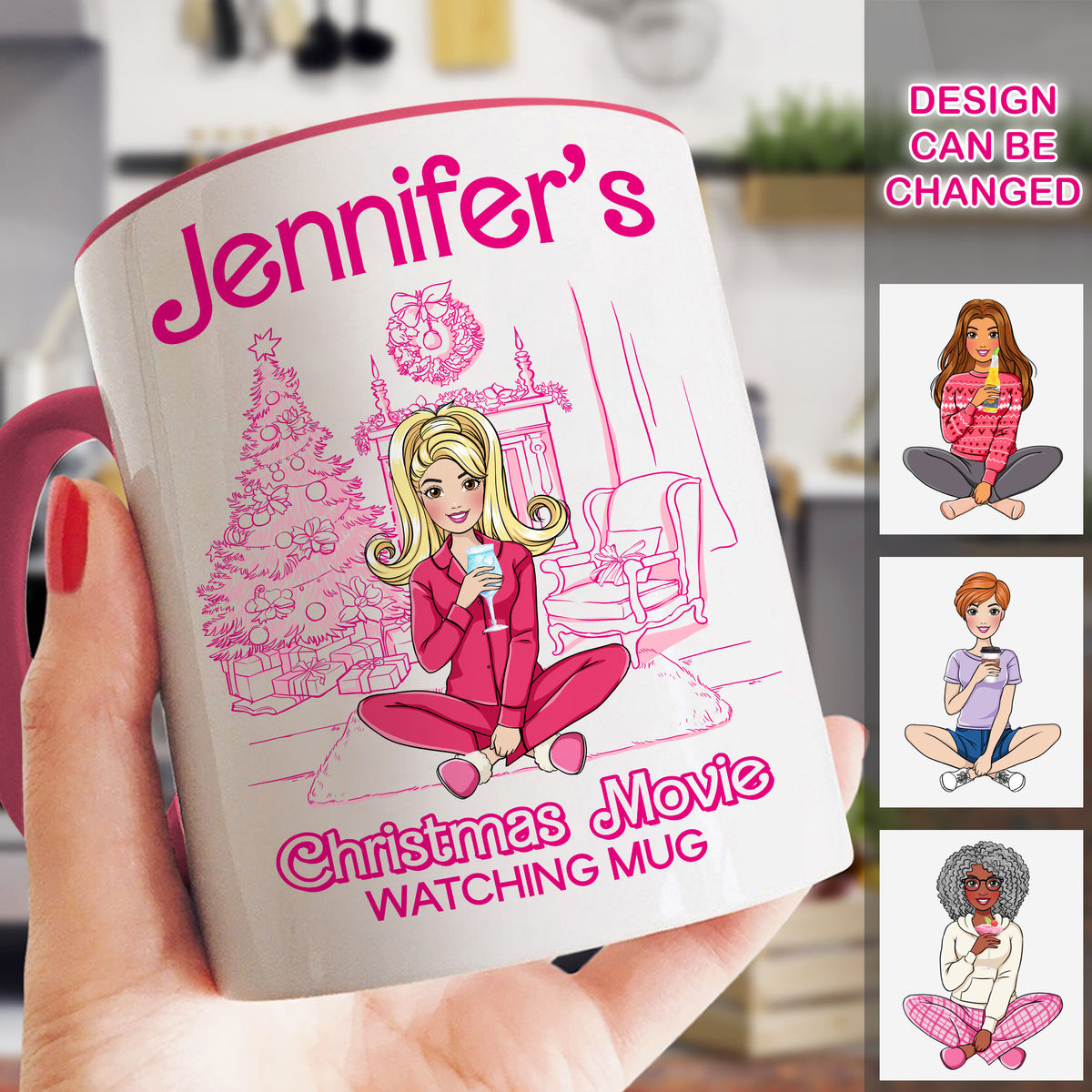 Pink Doll - My Christmas Movie Watching Mug - Christmas Gifts For Family (N3) - Personalized Mug