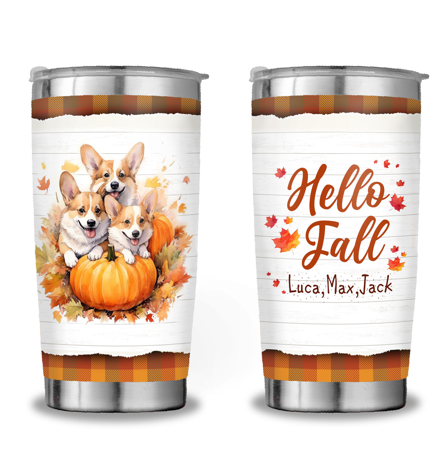 16oz Fall Leaves Iced Coffee Glass Can, Fall Tumbler, Thanksgiving Tumbler,  Gift For Her, Fall Mug with Bamboo Lid & Straw #100045 Sayers & Co.