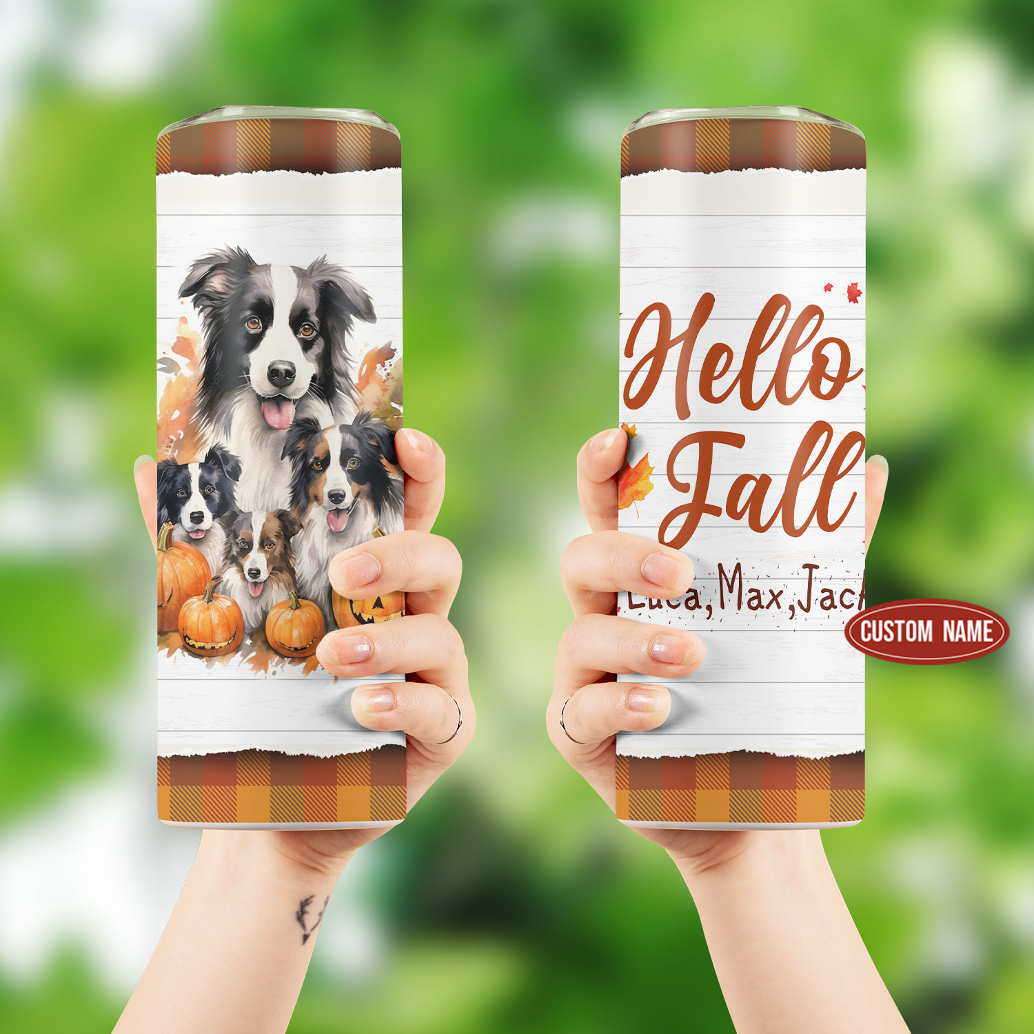 16oz Fall Leaves Iced Coffee Glass Can, Fall Tumbler, Thanksgiving Tumbler,  Gift For Her, Fall Mug with Bamboo Lid & Straw #100045 Sayers & Co.