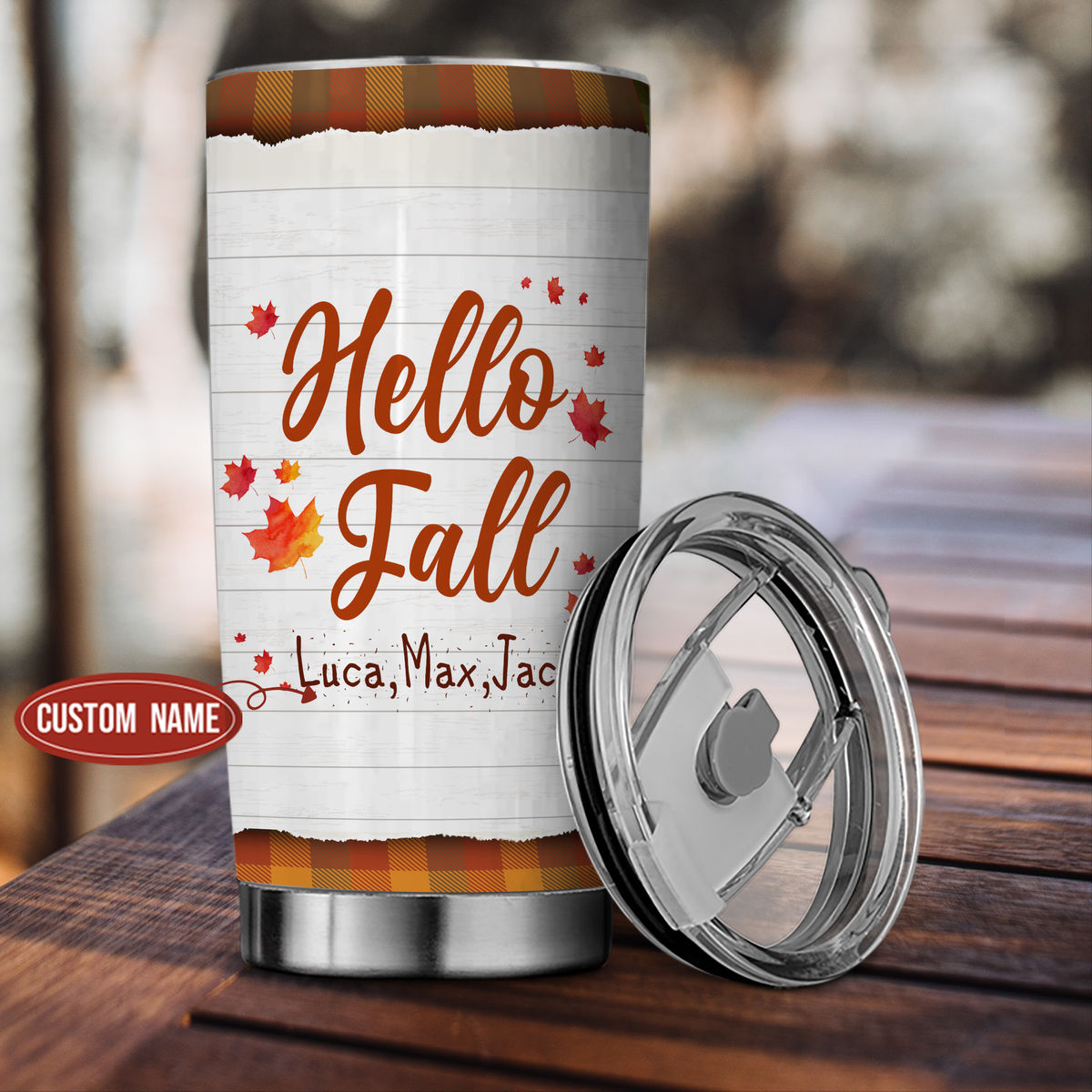 16oz Fall Leaves Iced Coffee Glass Can, Fall Tumbler, Thanksgiving Tumbler,  Gift For Her, Fall Mug with Bamboo Lid & Straw #100045 Sayers & Co.