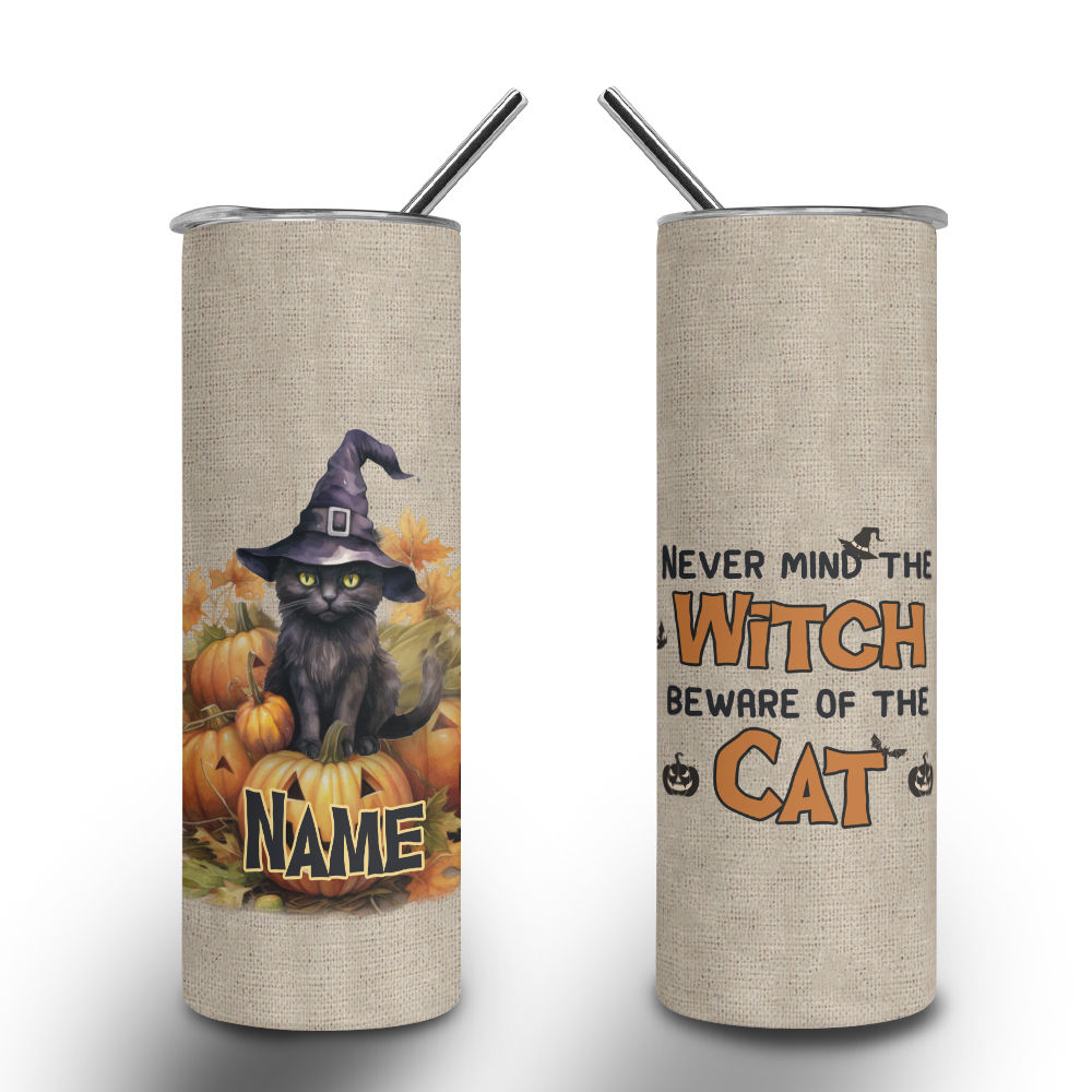 BLACK CAT HALOWEEN TUMBLER - ORCAE 20oz Halloween Tumbler, Black Cat Tumbler,  Cat Gifts for Cat Lovers