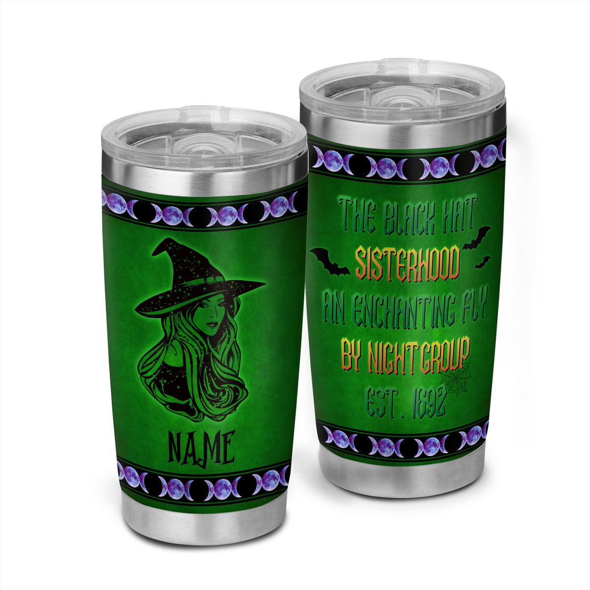 BE A WITCH - Halloween Witches 20oz skinny tumbler New custom made Stainless steel coffee cup mug 37059 37063 - Personalized Tumbler_1