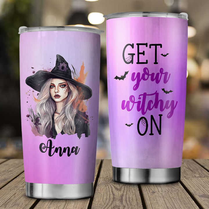 PERSONALIZED HALLOWEEN WITCH - Witch Tumbler Cup For Women Halloween Themed  Witchcraft Gift Stainless Steel Tumblers Spooky Mug Birthday Witchy Gifts