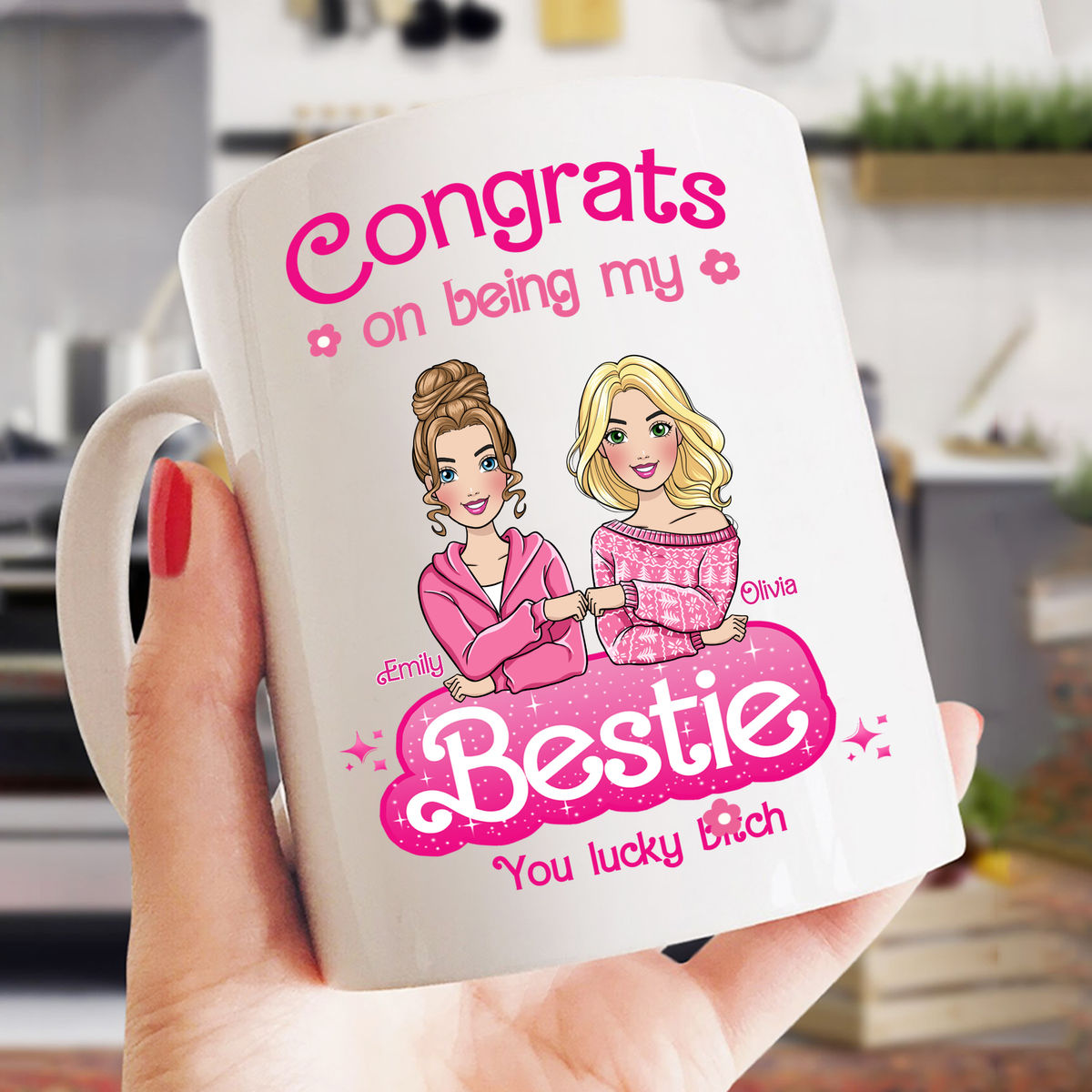 Personalized Mug - Sisters/Friends Mug - Congrats on being my Bestie (37058)