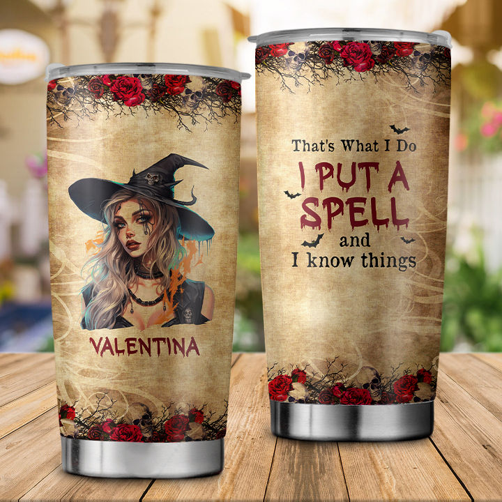 PERSONALIZED, WITCH, BEAUTIFUL WITCH - Personalized Witch Tumbler Witchy  Gifts For Women Girls Teen Witches Stainless Steel Insulated Coffee Travel