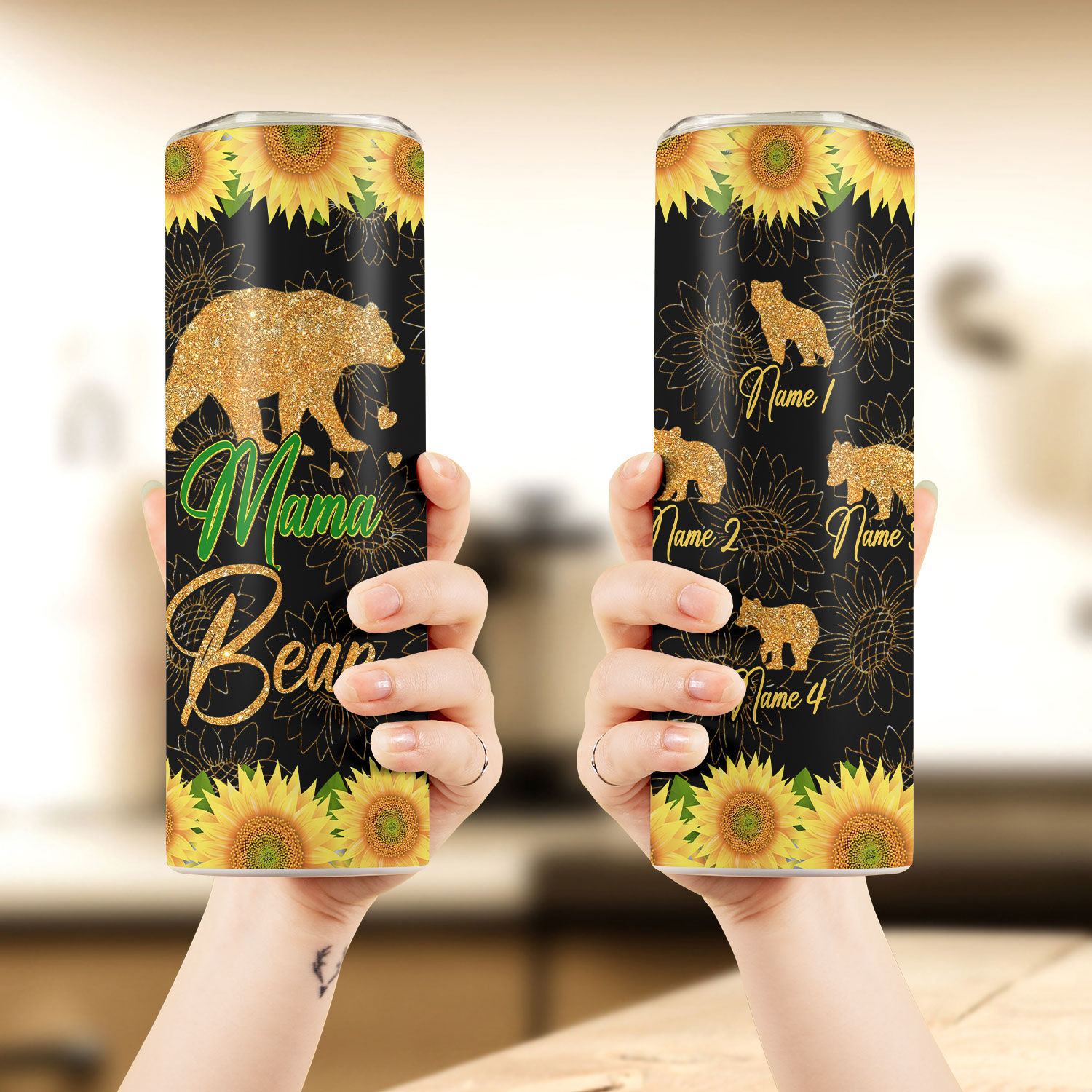 Mama Bear Tumbler, Personalized Gift for Mom, Custom Travel Mug With Kids  Names 20oz or 30oz Size, Mother in Law Cup 