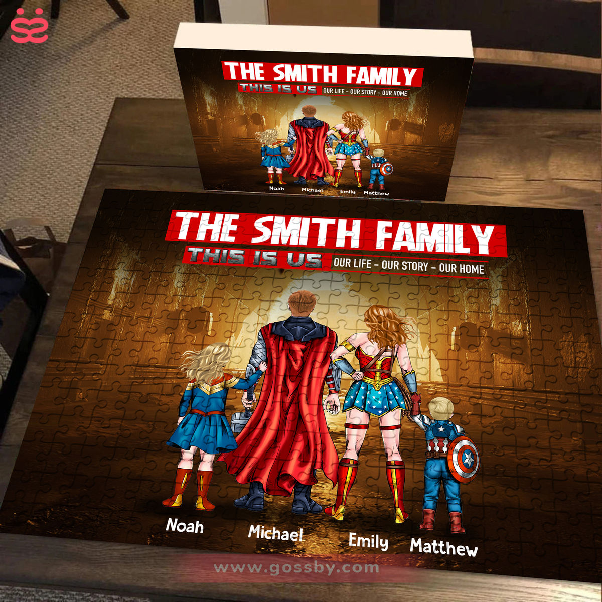 Personalized Puzzle - Jigsaw Puzzle Personalized - Superhero Family - Best  Family Ever - Family Gift