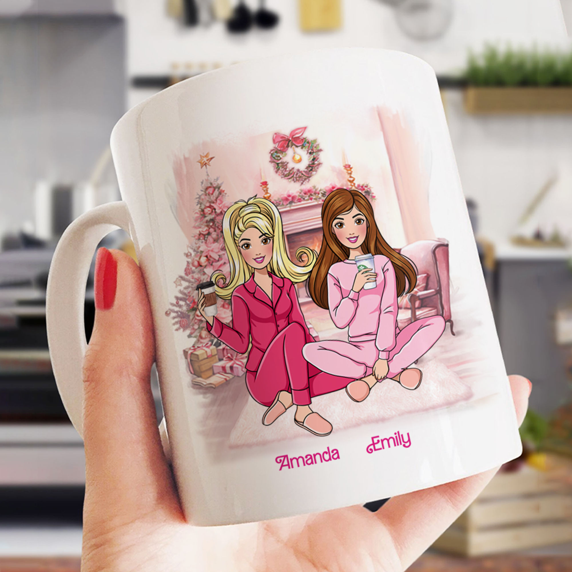 Personalized Fashion Illustration Pink Aesthetic Coffee Mug, Galentines Day  Gift, Beautiful Mugs, Girly Mug, Best Friend Mug, Fashion Mug 