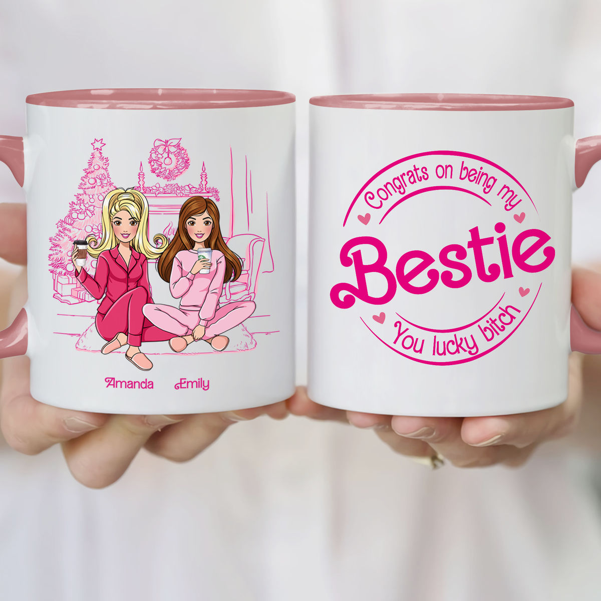 The Best Mug Ever - Pink Dolls - In Our Bestie Era - Novelty Gifts For Her (N3) - Personalized Mug_7