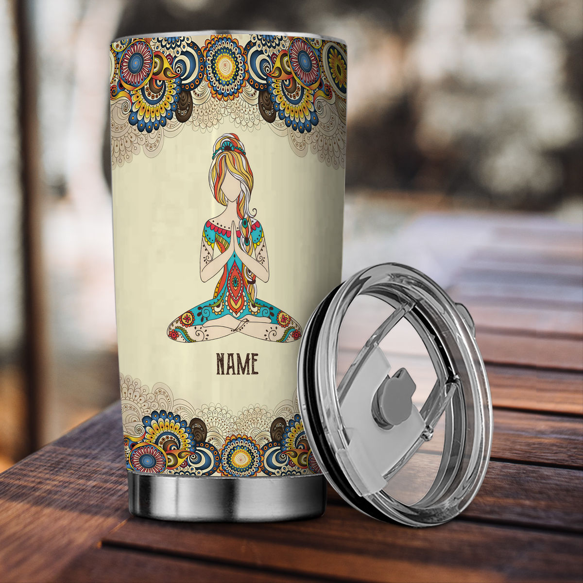 Hippie Girl - Hippie Coffee Tumbler Travel Mug With Lid Jewelry