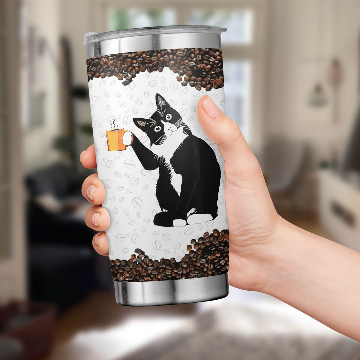 Ask Me About My Cat Tumbler Travel Mug Funny Cat Lover Gift