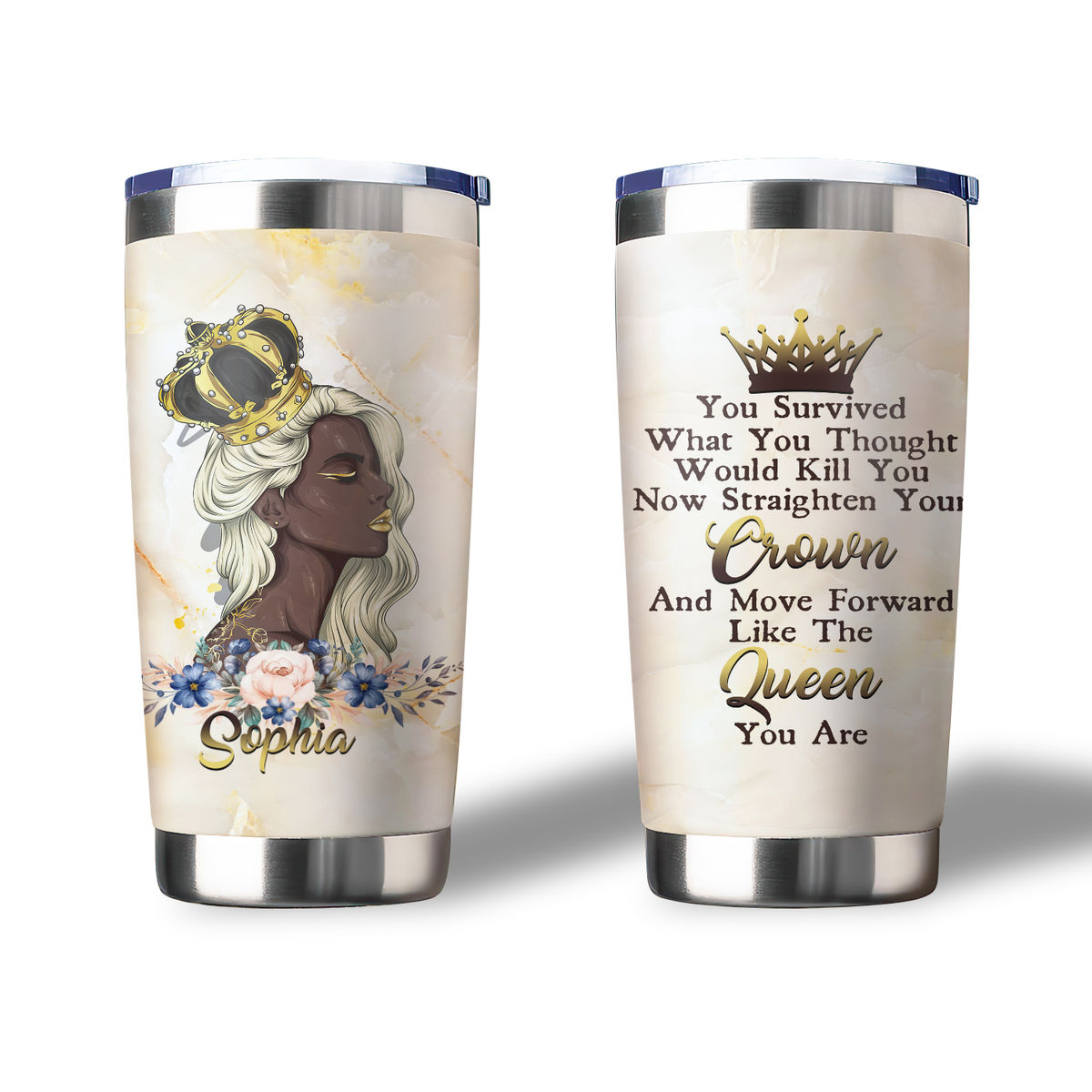 Black Women - Personalized Black Women Tumbler Black Women And Coffee 20oz  Tumblers with Lid Gift for