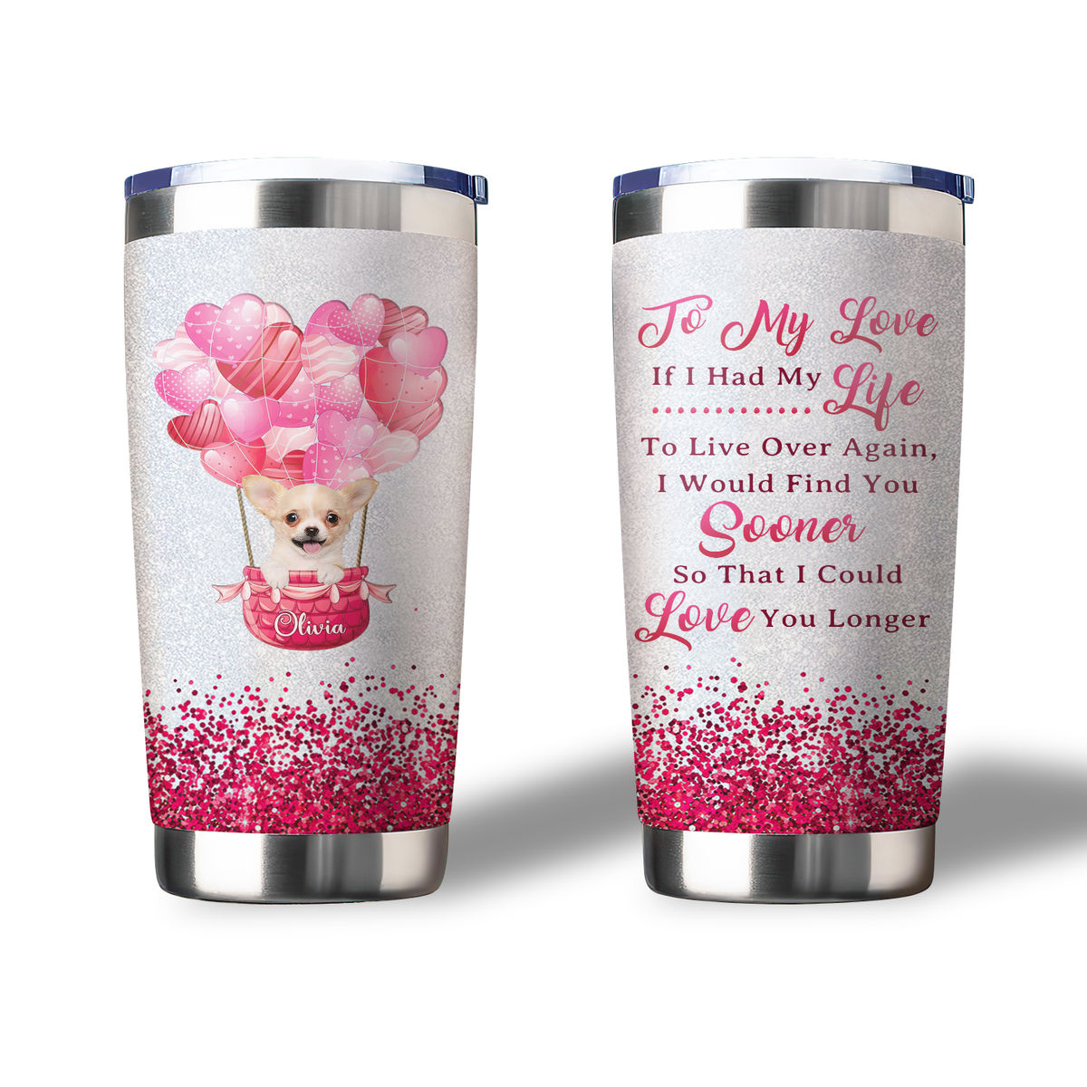 Chihuahua Mom Travel Mug, Stainless Steel, Powder Coated Tumbler – The  Designcraft Studio