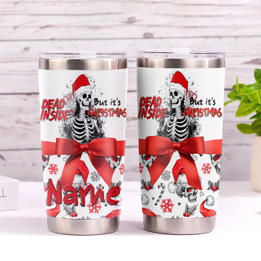 Skeleton Peace Sign Custom Insulated Tumbler Large Iced Coffee Cup With  Straw Reusable Cold Cup Halloween Tumbler Gift for BFF 