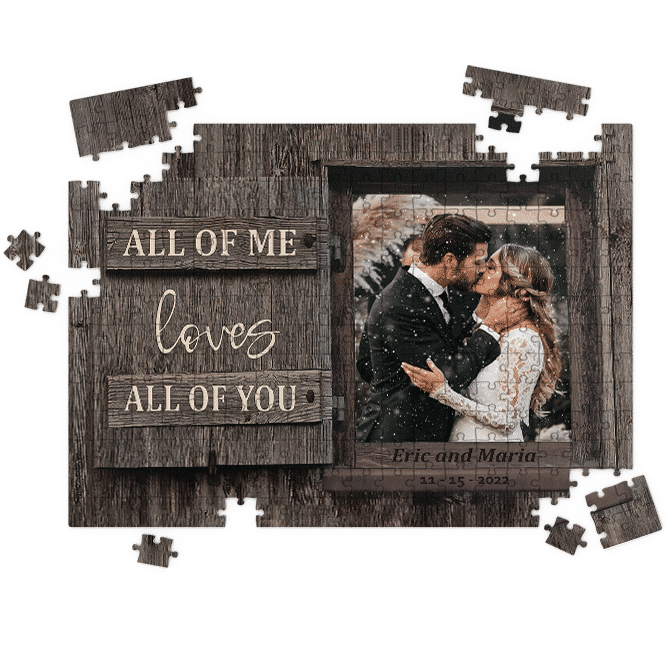 Custom Photo Puzzles - Windor Frame - All of me loves all of you - Wedding, Anniversary, Christmas Gifts For Couple - Personalized Photo Puzzle_2