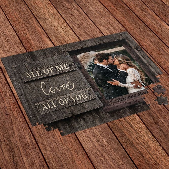 Custom Photo Puzzles - Windor Frame - All of me loves all of you - Wedding, Anniversary, Christmas Gifts For Couple - Personalized Photo Puzzle_5