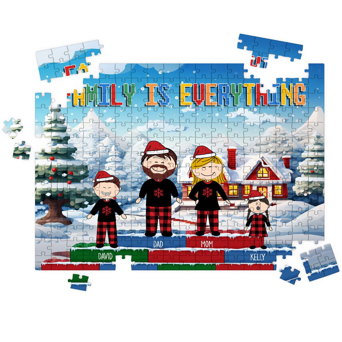 Personalized Puzzle - Custom Jigsaw Puzzle - Family Is Everything - Best Gift For Christmas 2024_1