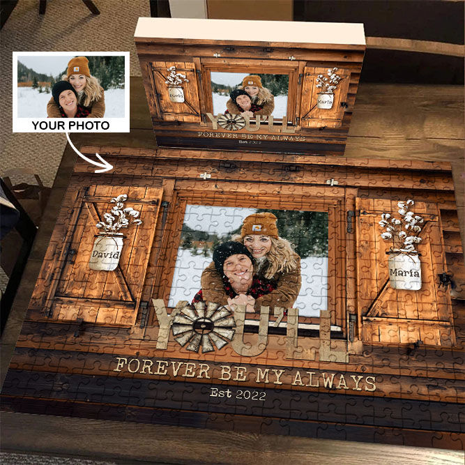 Custom Photo Puzzles - Windor Frame - You’ll forever be my Always - Wedding, Anniversary, Christmas Gifts For Couple - Personalized Photo Puzzle_1