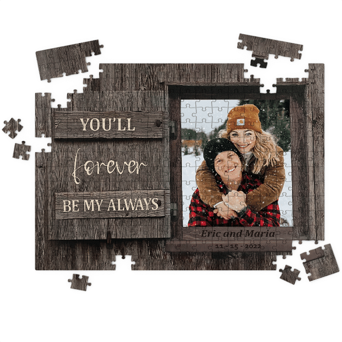 Custom Photo Puzzles - Windor Frame - You’ll forever be my Always - Wedding, Anniversary, Christmas Gifts For Couple - Personalized Photo Puzzle_2