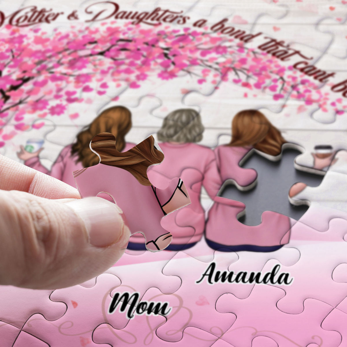 Jigsaw Puzzle Personalized - Mother & Daughters A Bond That Can't Be Broken - Best Gift XMAS 2024 - Personalized Puzzle_5