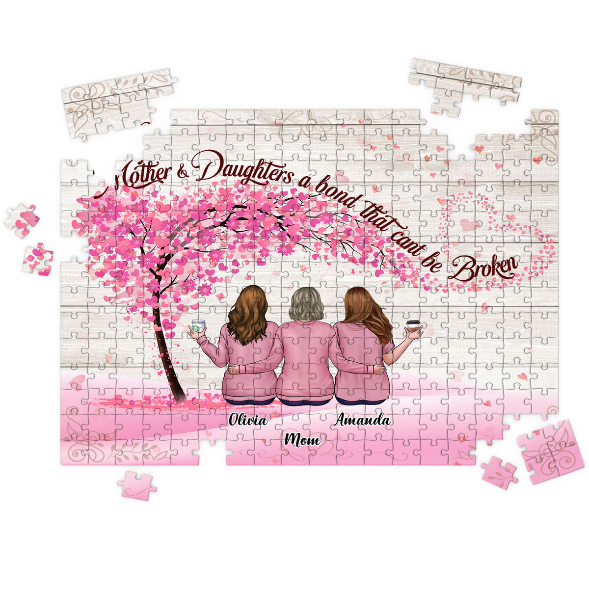 Jigsaw Puzzle Personalized - Mother & Daughters A Bond That Can't Be Broken - Best Gift XMAS 2024 - Personalized Puzzle_2