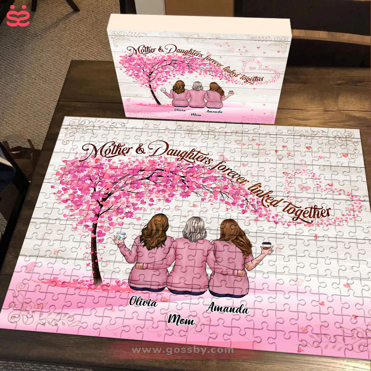 Jigsaw Puzzle Personalized - Mother & Daughters A Bond That Can't Be Broken - Best Gift XMAS 2024 - Personalized Puzzle