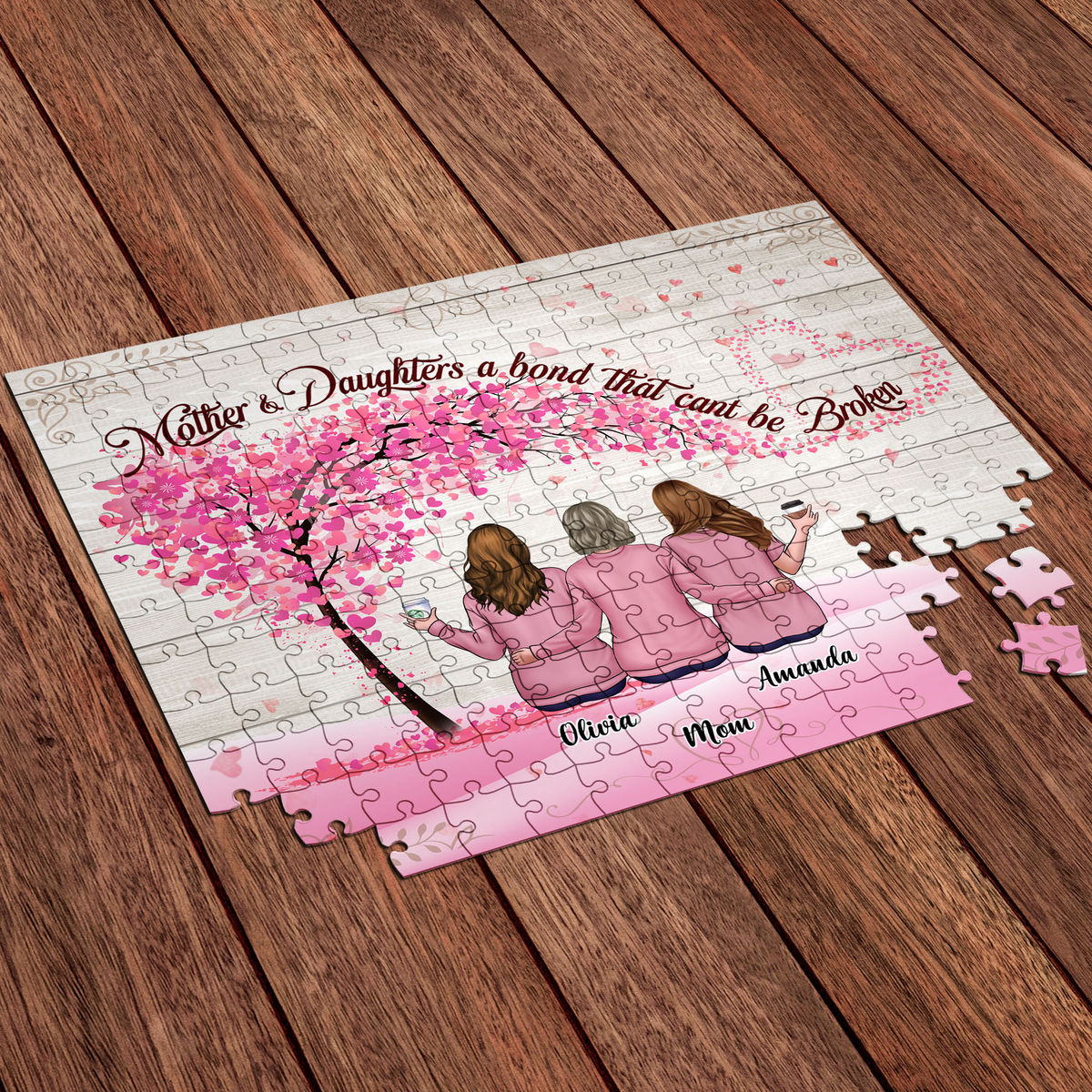 Jigsaw Puzzle Personalized - Mother & Daughters A Bond That Can't Be Broken - Best Gift XMAS 2024 - Personalized Puzzle_3