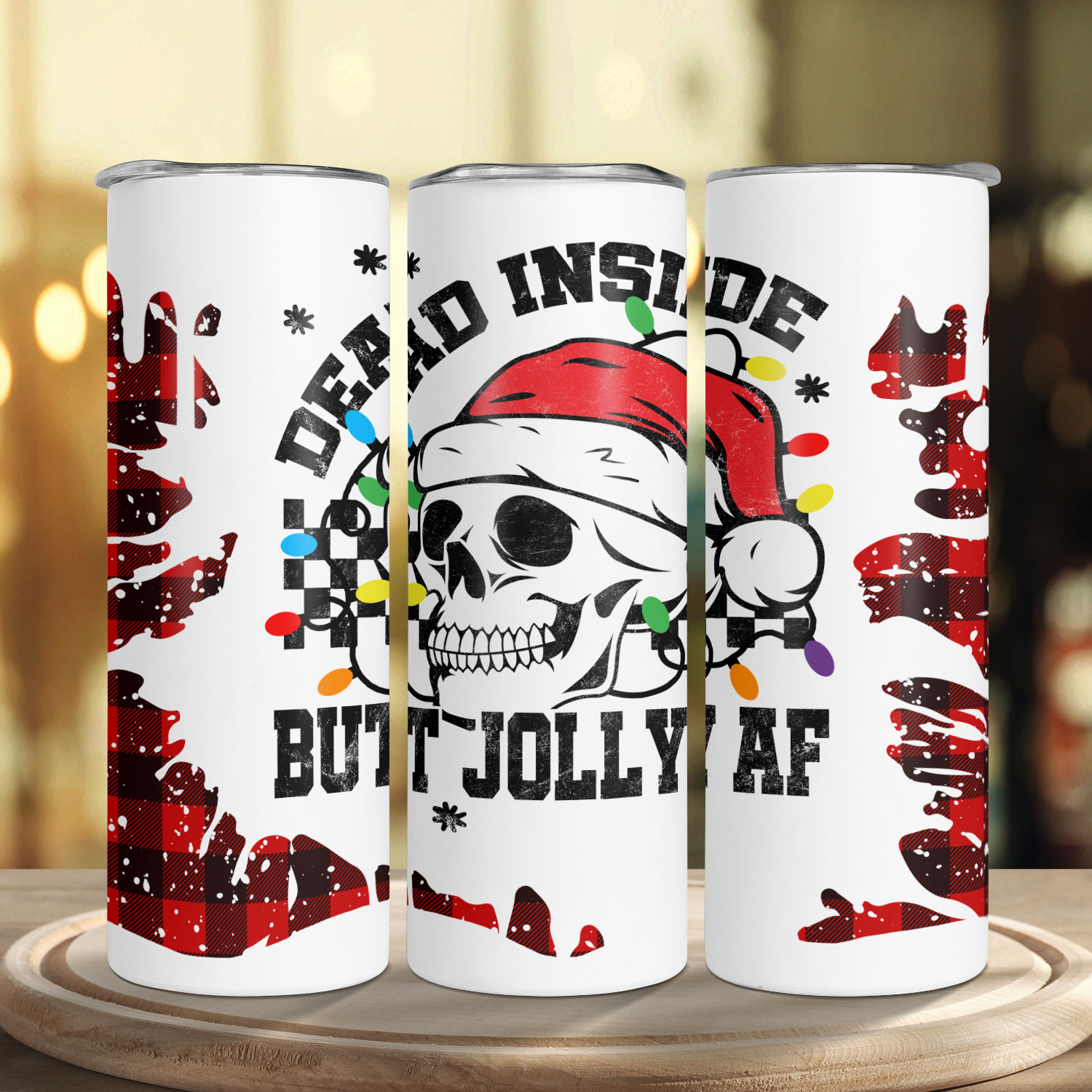 Christmas Gifts - Funny Christmas Tumbler, Dead Inside but Jolly AF Tumbler  38002