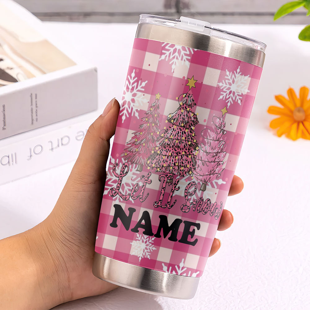 PinkMas snowflake tumbler. – SSxCustomCreations