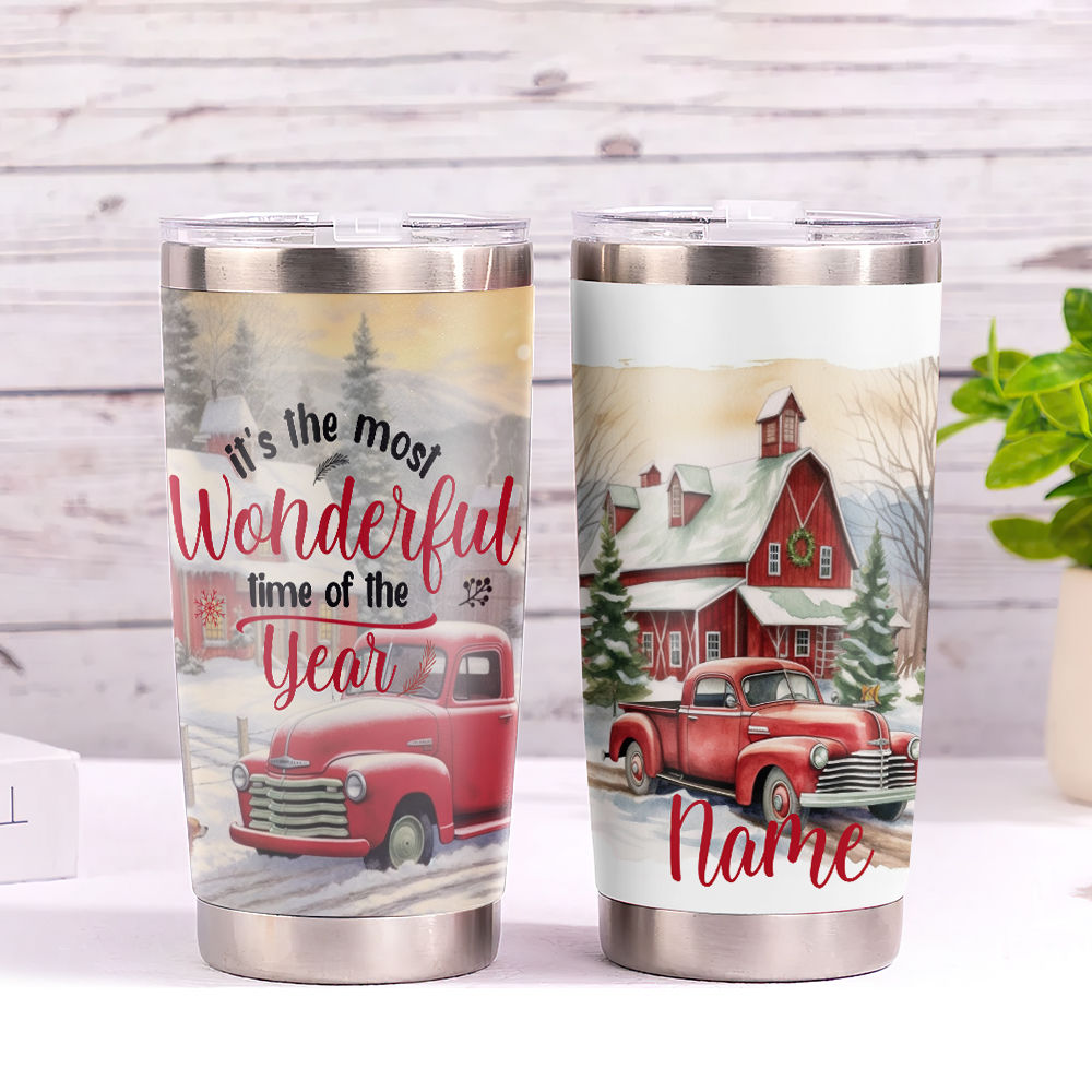 Construction & Monster Trucks Personalized Christmas Tumbler