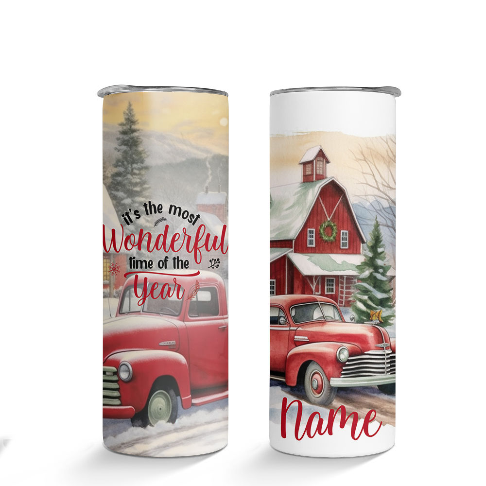 Custom Christmas Tumbler - It's the Most Wonderful Time - Great Gift! –  Sunny Box