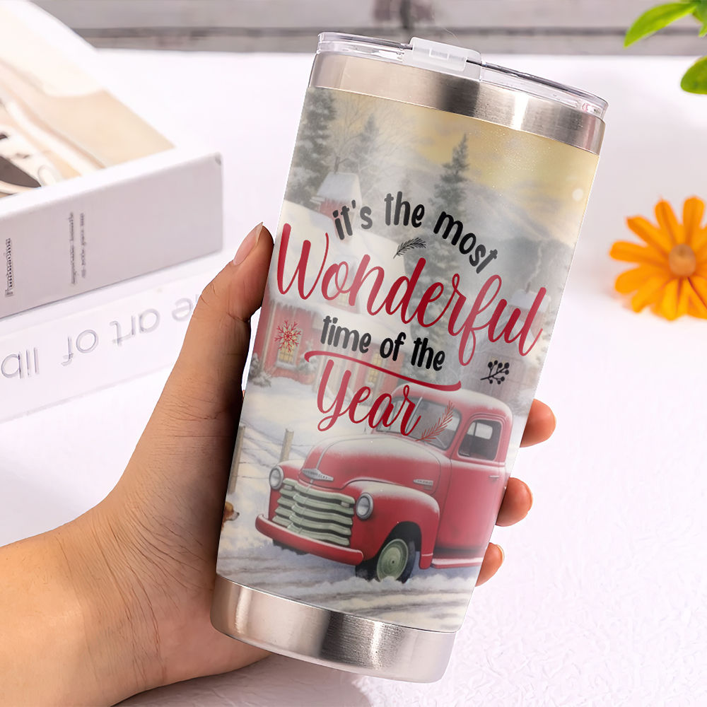 Custom Christmas Tumbler - It's the Most Wonderful Time - Great