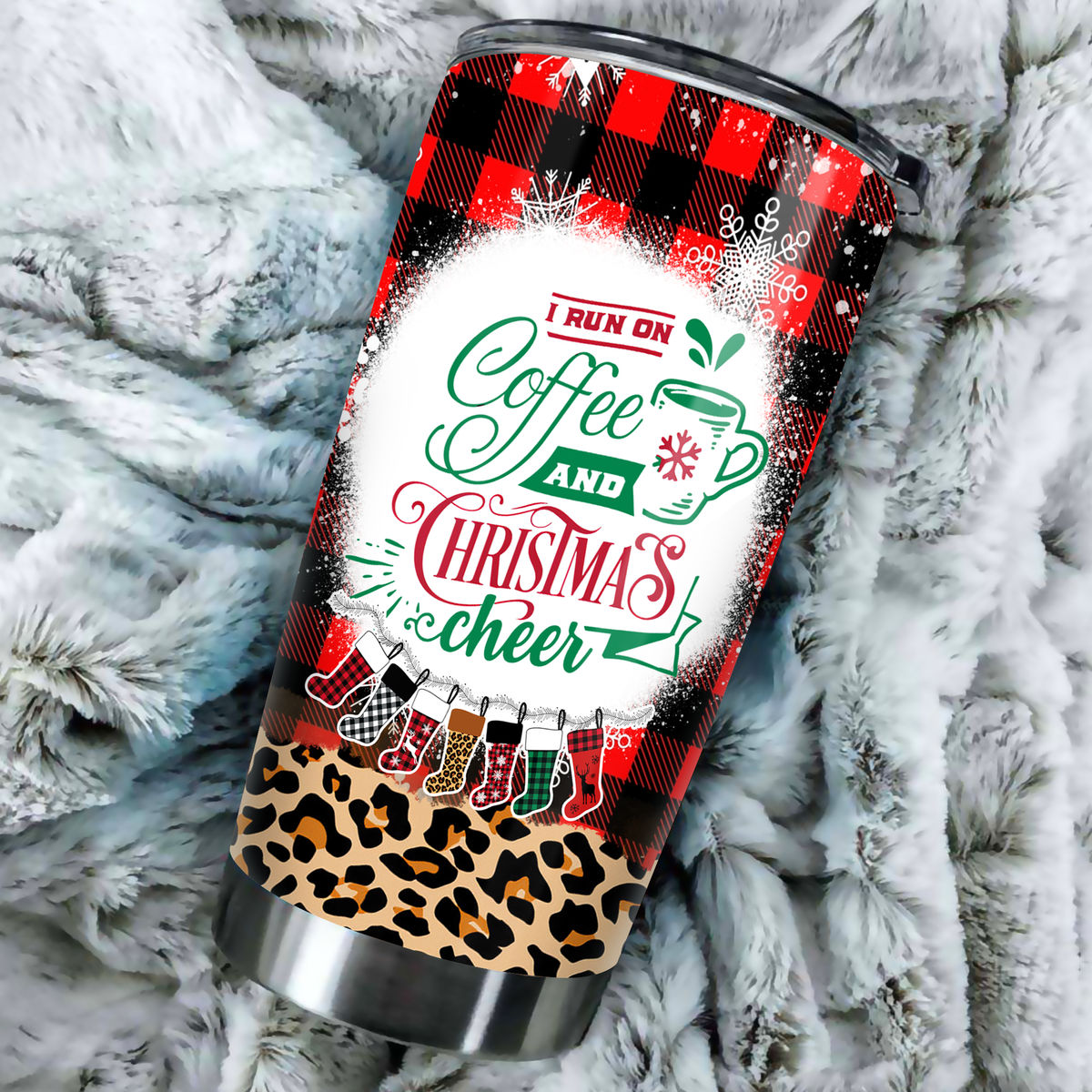 I Run On Coffee & Christmas Cheer 16oz Frosted Glass Tumbler, Iced Cof –  Wild Outdoor Creations