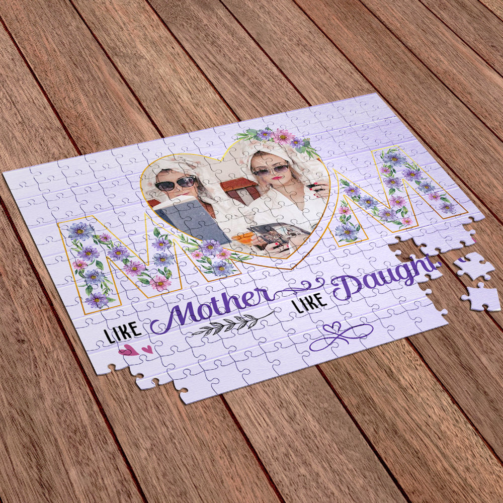 Custom Photo Puzzles - Like mother like daughter - Christmas Gifts for Mom, Daughters, Gifts For Mom - Personalized Photo Puzzle_1