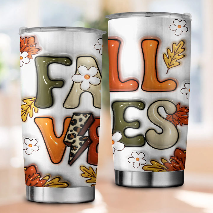 Autumn Leaves & Pumpkins Tumbler 20Oz, Fall Coffee Tumbler, Cute Gift,  Travel - ShopStyle