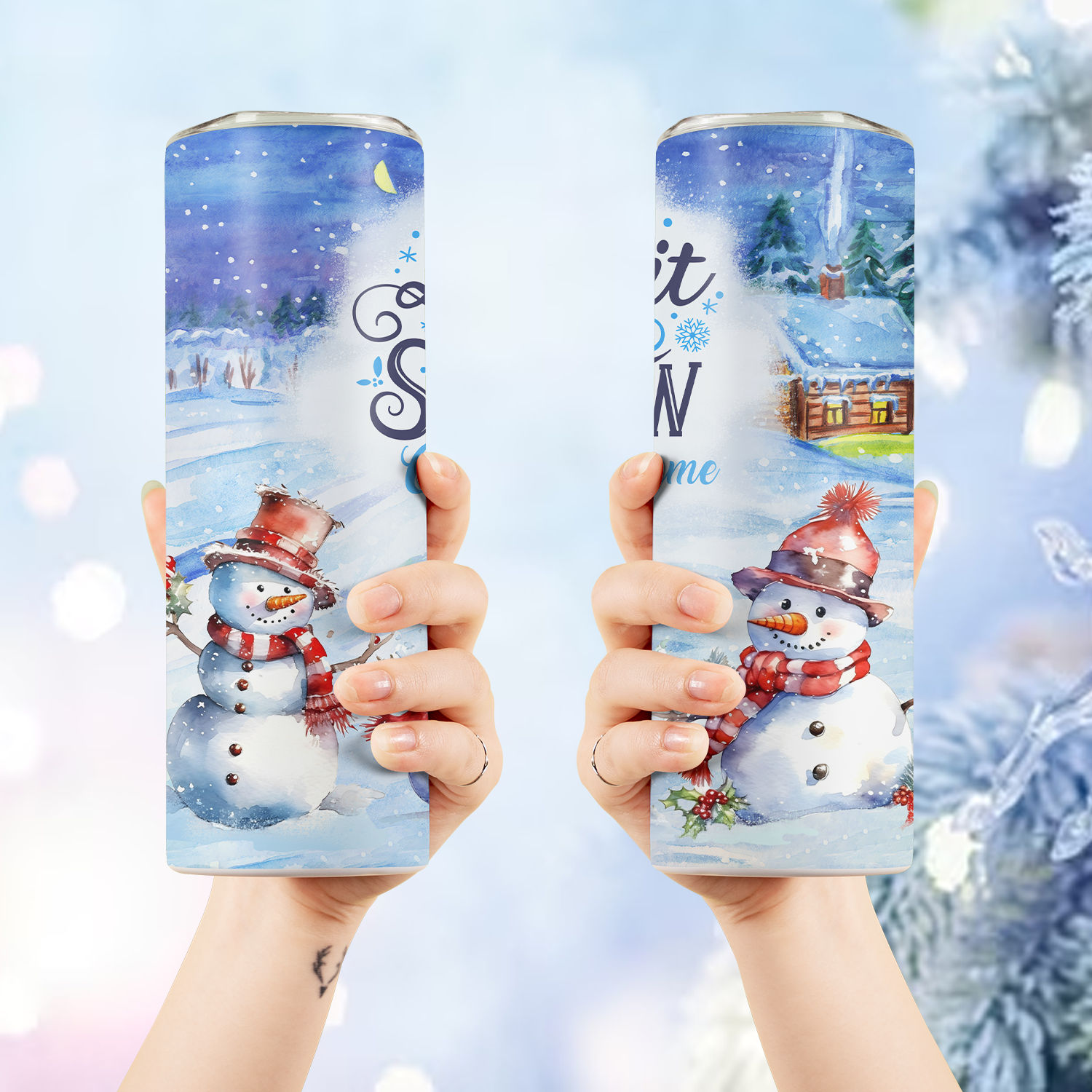 Personalized Bluey Christmas 12 oz Stainless Steel Tumbler Set with 2 – The  Leveret Loft